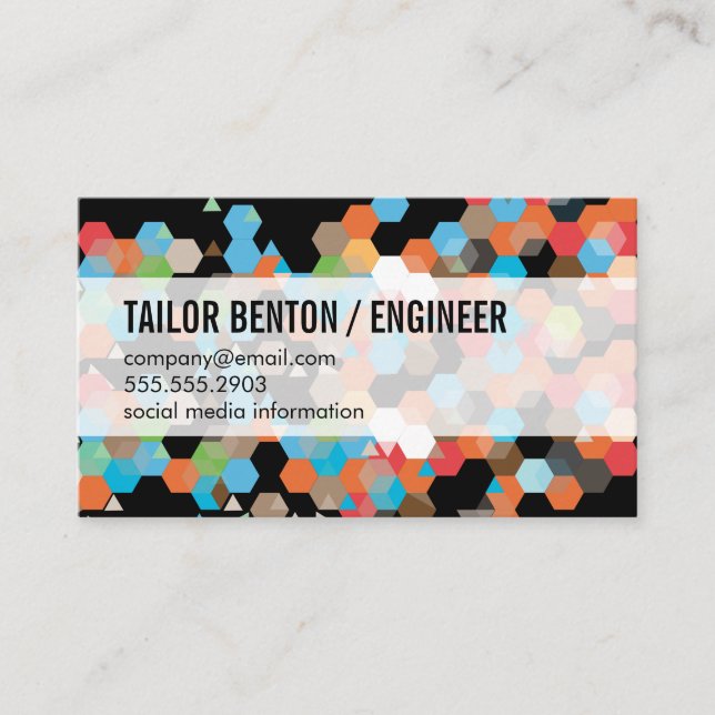Geometric Colourful Business Card (Front)