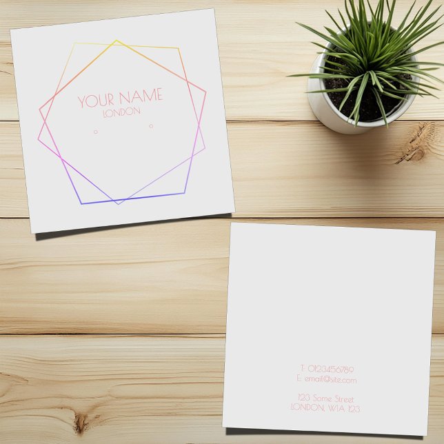 Geometric colourful earring holder (White and colourful stud earring display card with geometric frame)