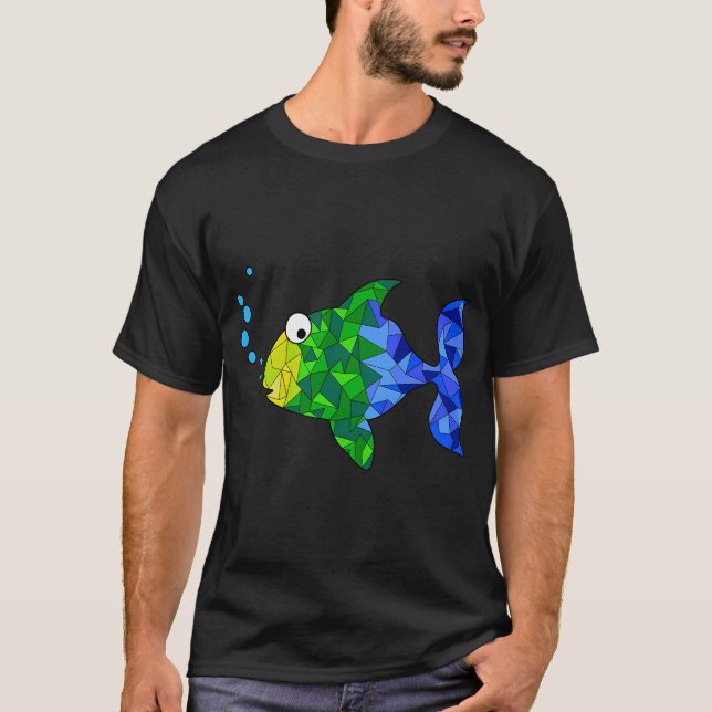 Geometric Colourful Fish T-Shirt (Front)