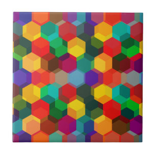 Geometric Colourful Hexagon Pattern Ceramic Tile