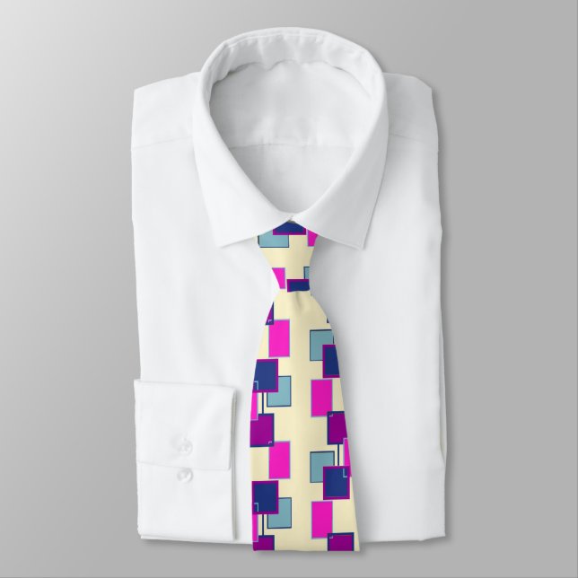 Geometric Colourful Pattern Neck Tie (Tied)