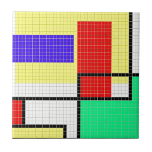 Geometric Colourful Pixel Pattern Tile