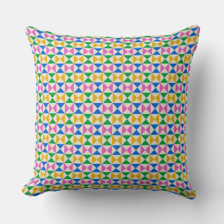 Geometric Colourful Retro Pattern Repeat Art Cushion