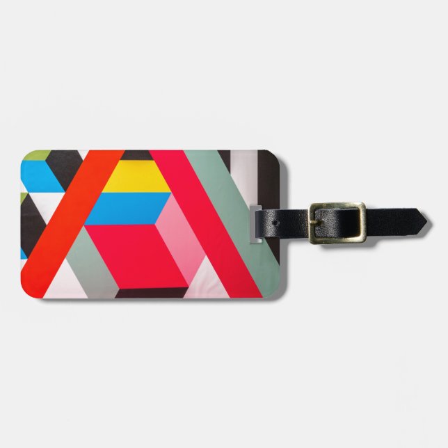 geometric colours luggage tag (Front Horizontal)