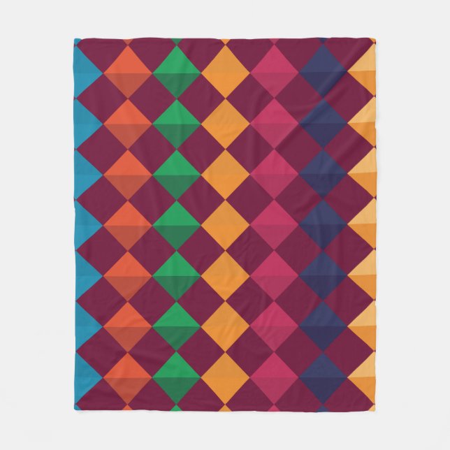 Geometric Colours Pattern  Fleece Blanket (Front)