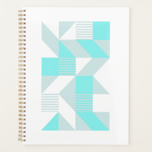 Geometric Composition in Aqua Tones Planner