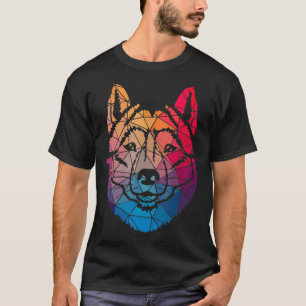 Geometric Cool Siberian Husky Shape Gift T-Shirt