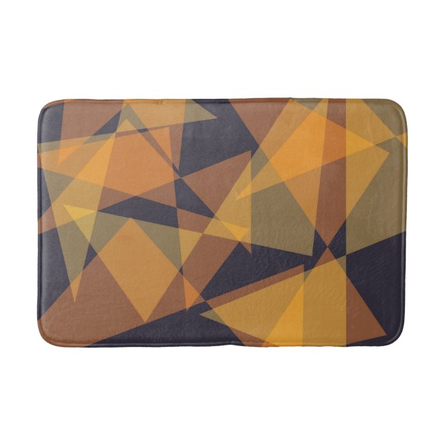 Geometric, cool, trendy, modern, simple triangles bath mat (Front)