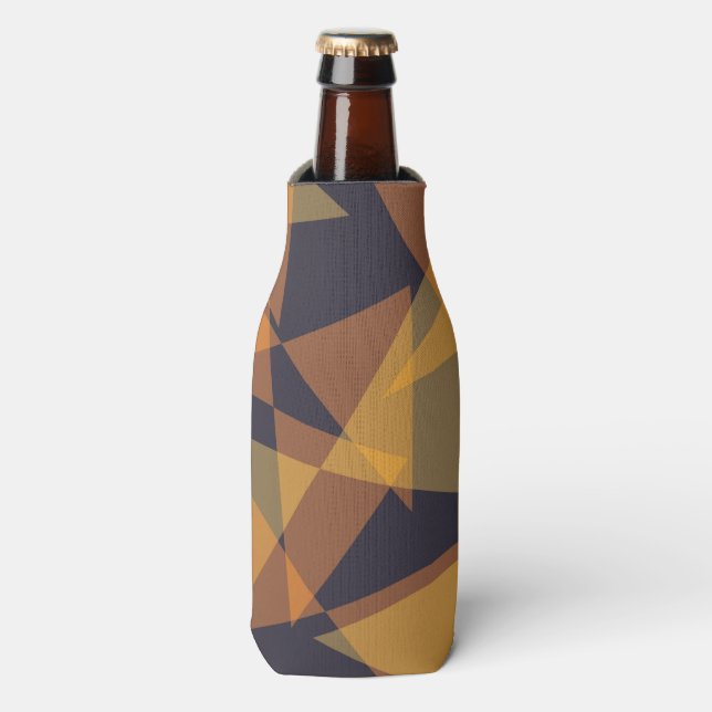 Geometric, cool, trendy, modern, simple triangles bottle cooler (Bottle Front)