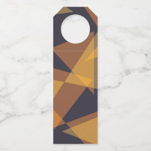 Geometric, cool, trendy, modern, simple triangles bottle tag