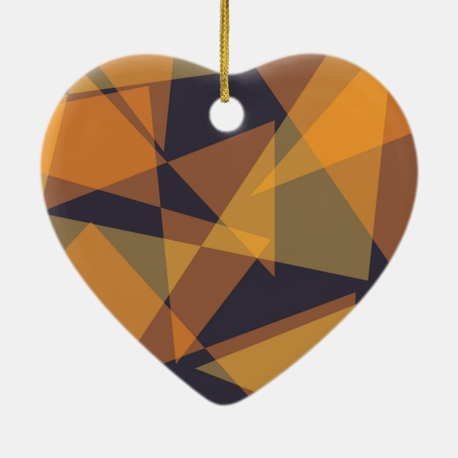 Geometric, cool, trendy, modern, simple triangles ceramic ornament (Back)