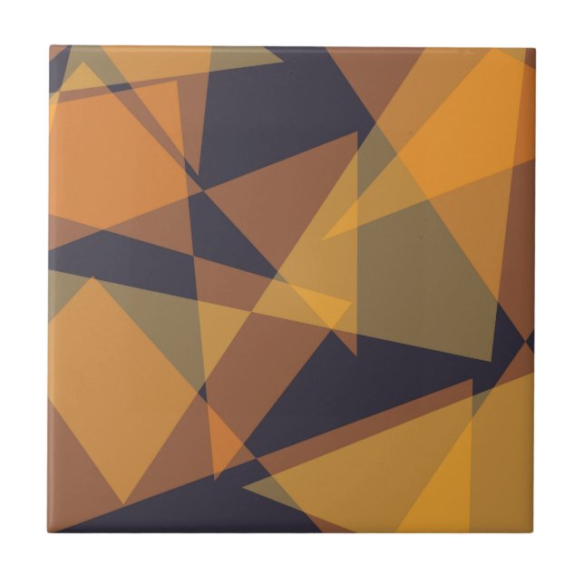 Geometric, cool, trendy, modern, simple triangles ceramic tile (Front)