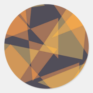 Geometric, cool, trendy, modern, simple triangles classic round sticker