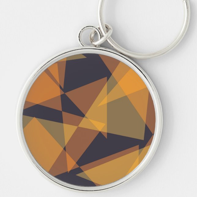 Geometric, cool, trendy, modern, simple triangles key ring (Front)