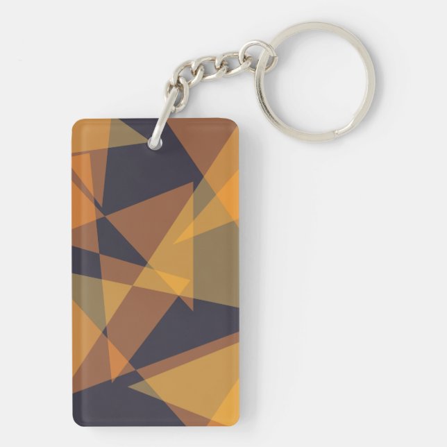 Geometric, cool, trendy, modern, simple triangles key ring (Back)