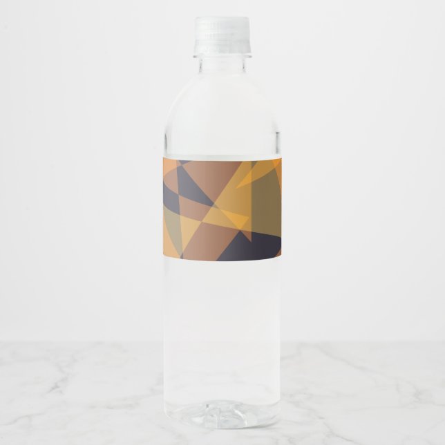Geometric, cool, trendy, modern, simple triangles water bottle label (Front)