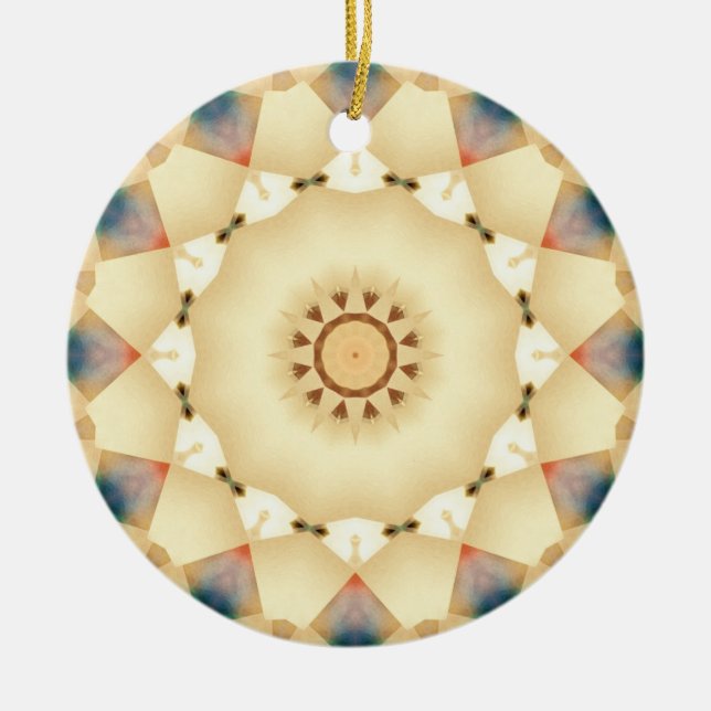 Geometric Country Sunshine Patchwork Ornament (Front)