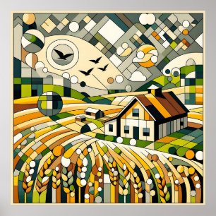 Geometric Countryside Poster