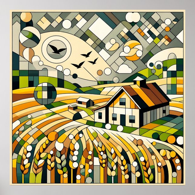 Geometric Countryside Poster (Front)