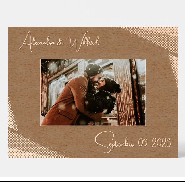 Geometric Couple Date Custom Wood Picture Frames  (Creator Uploaded)