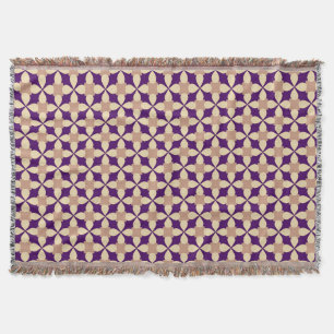 Geometric Cross Pattern in Muted Colours Throw Blanket