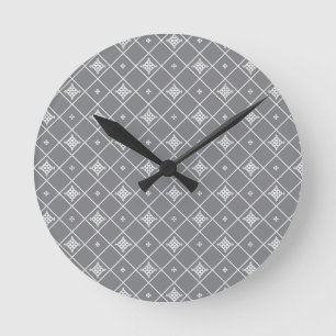 Geometric cross pendant round clock