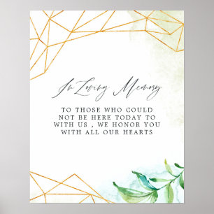 Geometric Crystal Wedding In Loving Memory Poster