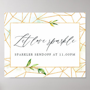 Geometric Crystal Wedding Let Love Sparkle Poster