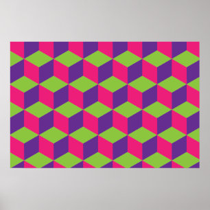 Geometric Cube Pattern Poster