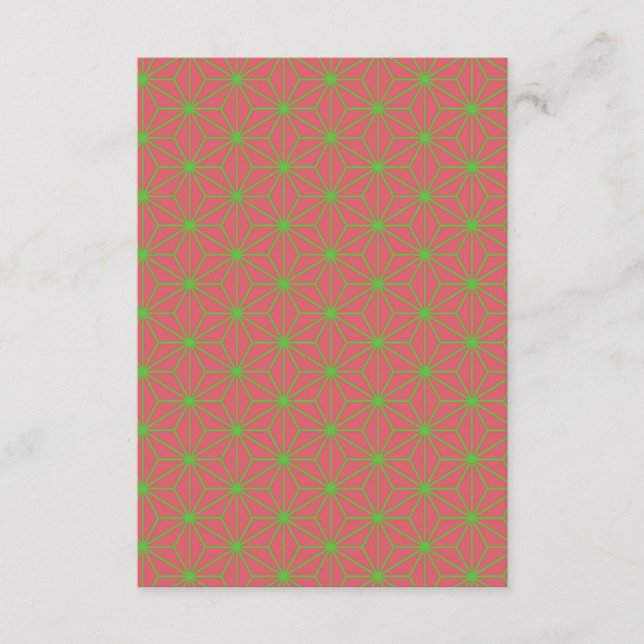 Geometric Cubes Tiles Texture In Pink And Green En Enclosure Card (Front)