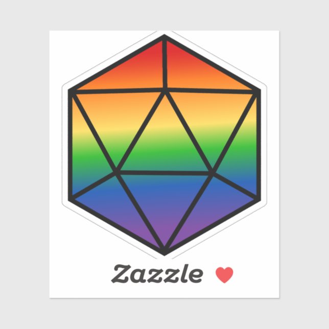 Geometric D20 Rainbow Pride Flag (Sheet)