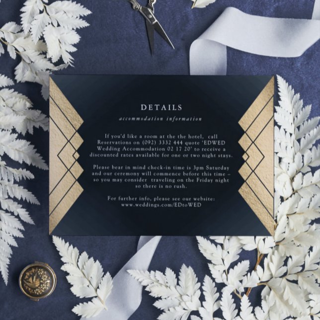 Geometric Dark Gold Foil Wedding Enclosure Card (Creator Uploaded)