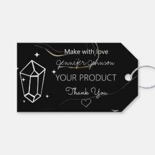 Geometric Dark Marbling Gift Tag