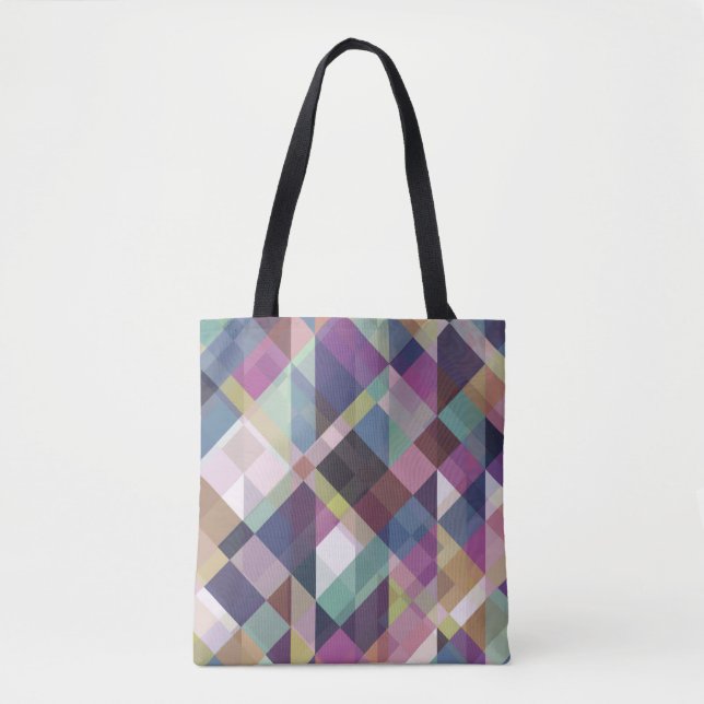 geometric dark shades pattern tote bag (Front)