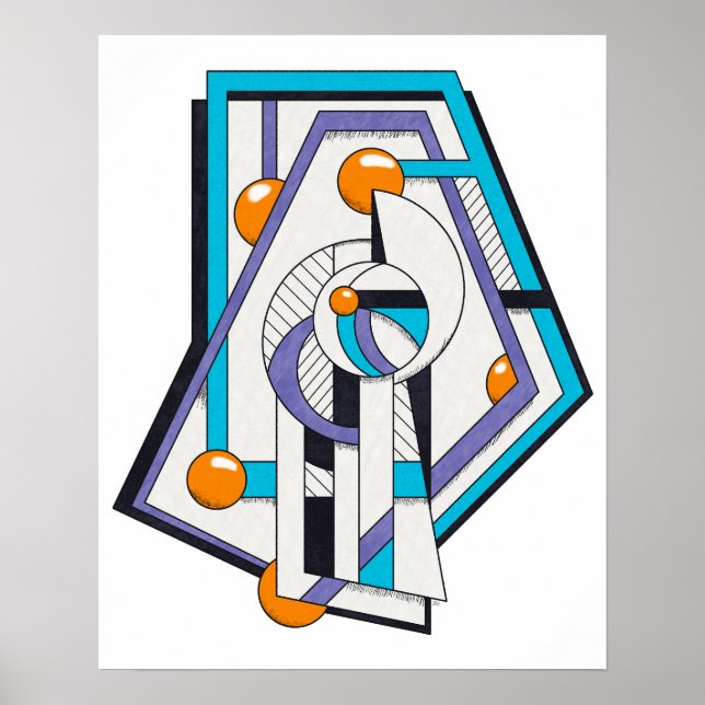 Geometric Deco Constructivist Design Poster (Front)