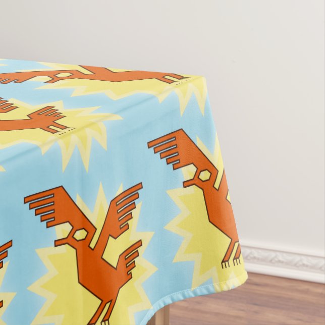 Geometric Decorative Andean Condor Bird Tablecloth (In Situ)
