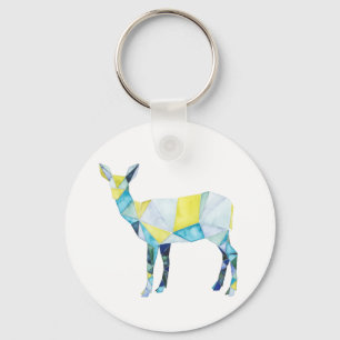 Geometric Deer Animal Key Ring