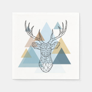Geometric Deer Portrait Napkin