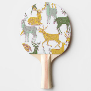 Geometric Deers: Traditional Pattern Illustration. Ping Pong Paddle