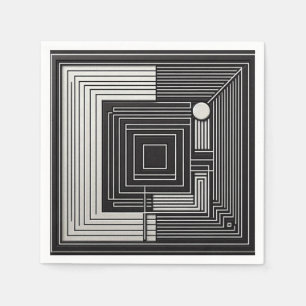 Geometric Depth Grid Napkin