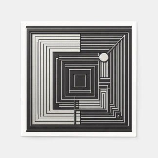 Geometric Depth Grid Napkin