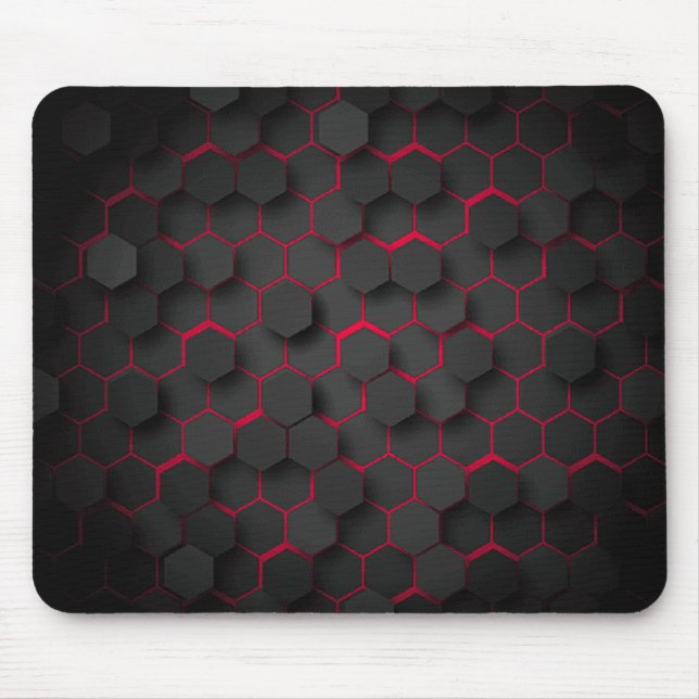 Geometric Depth Modern Hexagon Design  Mouse Pad (Front)