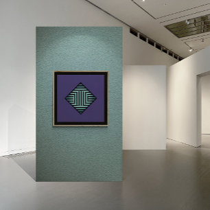 Geometric Depths: Retro Void and Radiant Lines Poster