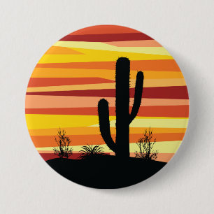 Geometric desert sunset 7.5 cm round badge
