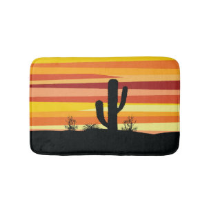 Geometric desert sunset bath mat