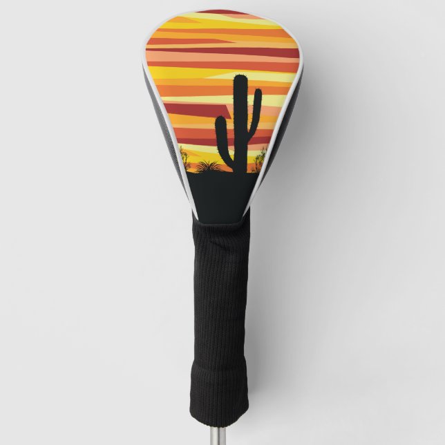 Geometric desert sunset golf head cover (Front)