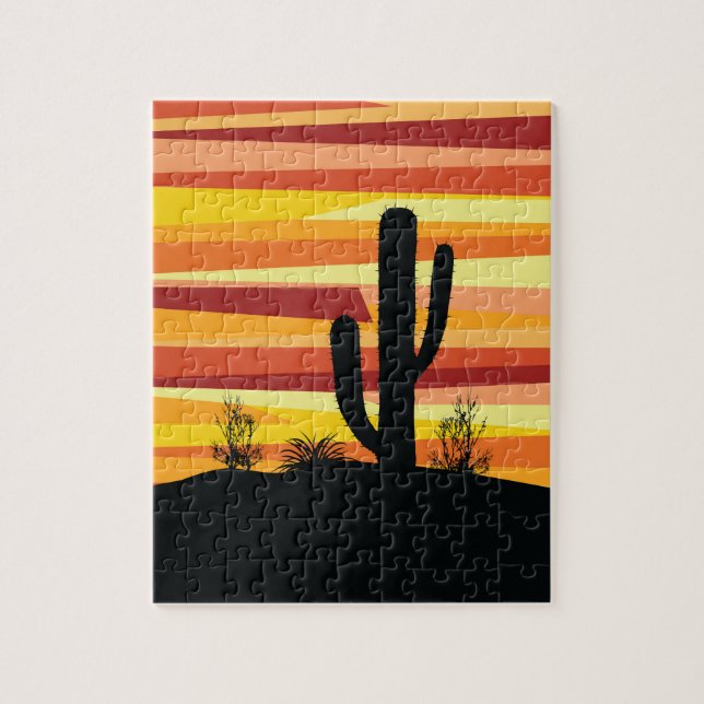 Geometric desert sunset jigsaw puzzle (Vertical)