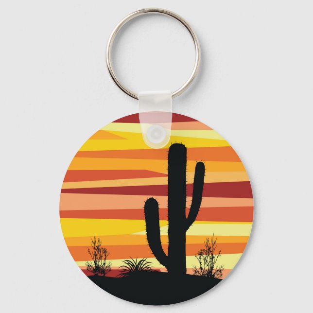 Geometric desert sunset key ring (Front)