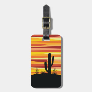 Geometric desert sunset luggage tag