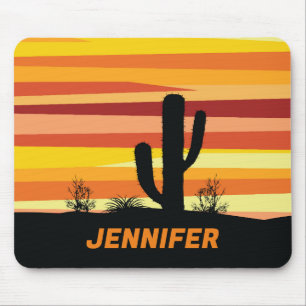 Geometric desert sunset mouse pad